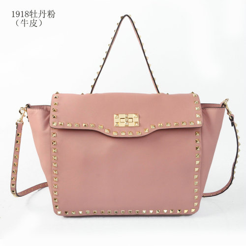 2014 Valentino Garavani rockstud tote bag 1918 pink - Click Image to Close